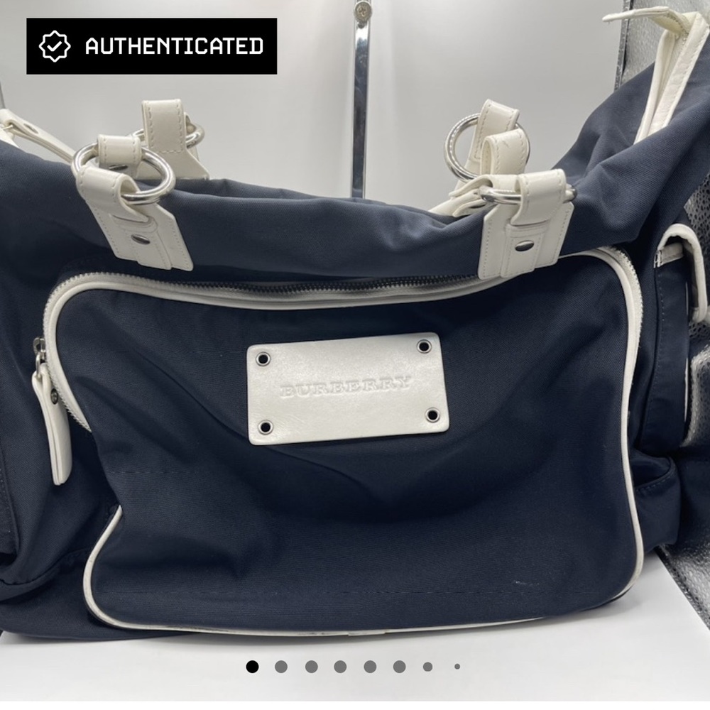 Authentic Vintage Burberry Nova Check Bag - Navy